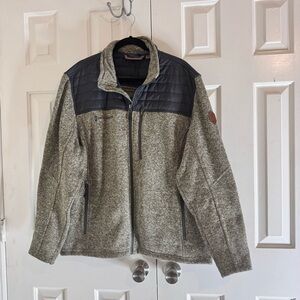 Free Country Men's XXL Gray  Heather Fleece Jacket with Quilted Shoulder Panels